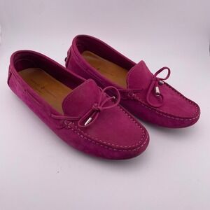 Mercanti Fiorentini Womens Fuchsia Pink Suede Driving Loafers MF-3200 Size 8.5B